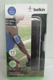 Belkin Sport-Fit Plus Armband for Galaxy S7 Edge +, Note 5, or Note 4 - Black