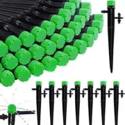100 Green Adjustable Water Flow Irrigation Dripper Sprinkler Emitter Drip-System