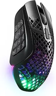 SteelSeries Aerox 9 Wireless 18-Button 89g Gaming Mouse - 180 Hours Lag-Free - Fast-Charging 15mins > 40 Hours - IP54 Water Resistant - 18K CPI Optical Sensor - Prism 3-Zone RGB Illumination