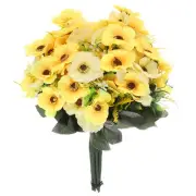 Artificial Flowers 12 Bundles, Yellow Fake Hydrangea Plants for Outdoor
