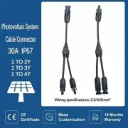 Solar Cable Connector Branch Parallel Photovoltaic Panels Copper 2-4 Ways Wire
