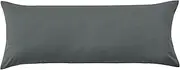 [LINENOVA] Luxury Cotton Body Pillowcaes - 1 Piece - Envelope Closure Soft and Breathable Pillowcases Set- 48x150cm-Charcoal