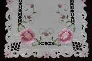 Cutwork Embroidered Lace Rose Placemat Table Runner Scarf Wedding Party Dining