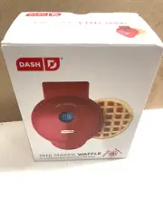 DASH Mini Maker for Individual Waffles non-Stick Surfaces 4 Inch Red Color