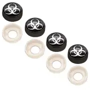 4 Black Custom License Plate Frame Screw Snap Caps Covers Zombie Outbreak W