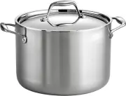 Tri-Ply Whole Clad 8 Quarts Stainless Steel Stock Pot with Lid Induction Co.