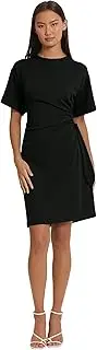[Donna Morgan] Women's Sleek and Sophisticated Side Ruched Ad Tie Detail Dress Workwear Event Occasion Guest of