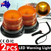 2PCS Emergency Car Beacon Strobe Amber LED Light Flashing Warning Magnetic Lamp