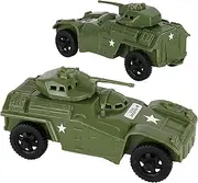 Tim Mee Toy TimMee Recon Patrol Armored Cars - OD Green Plastic Army Men Scout Vehicles