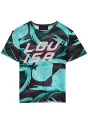 Louisa Ballou Beach Printed Stretch-mesh top - Blue - XS (UK6 / XS) XS (UK6 / XS)