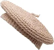 [WITHMOONS] Straw Beret Hat Breathable Summer Flat French Cap TGF1344