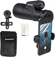[Celestron] 72370 Outland X 10x50 Waterproof Monocular with Smartphone Adapter, Bluetooth Remote, Eyepiece Covers and Belt Case - Durable Housing, BaK-4 Prism Glass and Multi-Coated Optics, Black