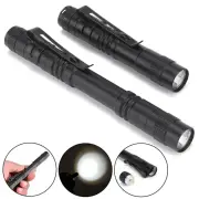 BIKIGHT Portable Led Flashlight Pen Ultralight Repair Checking Mini Pocket Torch With Clip Power by AAA Battery For Camp