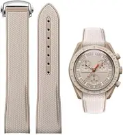 [YHMOO] 20mm Watch Strap for Omega x Swatch MoonSwatch Watch,Folding Buckle Band Compatible Omega X Swatch Moonswatch Speedmaster,Curved No Gap Replacement Strap fo Swatch Omega Men Women