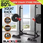 BLACK LORD Adjustable Squat Rack Fitness Weight Lifting Barbell Stand Gym