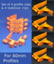 40MM BUILDING PROFILE SET offset Clips stabilisers Brick laying wall line holder