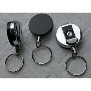 1.5" Full Metal Retractable Pull Reel Clip ID Badge Holder Belt Key Chain