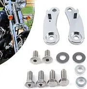 FINMOKAL Chrome CNC Aluminum Front Turn Signal Relocation Kit Compatible with Harley Softail Bad Boy Heritage Springer FXSTSB FLSTS FLSTSC
