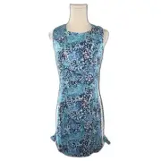Lilly Pulitzer Mila Shift Dress Sz 2 Blue Light Aqua Spritz Sleeveless Stretch
