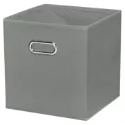 10"x10"x10" Foldable Storage Cube Bins Fabric Storage Organizer Bins Grey