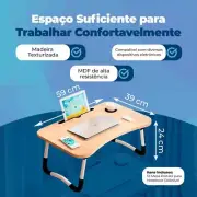 Folding Table Laptop Computer Bed Tray Cup Slot Breakfast Reading Lap Desk Stand