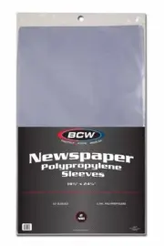 1 pack of 50 BCW 14 ⅛" x 24 ⅛" Newspaper Sleeves