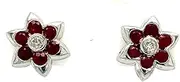 [Artisan Silver Jewel] Ruby Stud Earrings In .925 Sterling Silver, Ruby Jewelry, Sister Gift