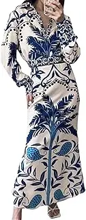 [Generic] 2024 Women Print Midi Skirts Set Woman 2 Pieces Women Suit Female Long Sleeve Blouses Tops Vintage Casual Sets