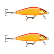 2x Rapala 7.5cm Countdown Sink Hardbody Balsa Fishing Lures -Gilded Gold Orange