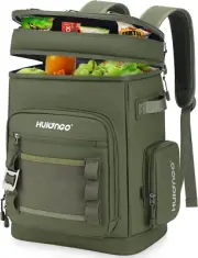 Large Waterproof Insulated Cooler Backpack Leak Proof Backpack 30L 48Cans Green