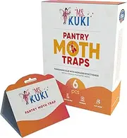 MS. KUKI Moth Traps for Pantry House Kitchen Larder Storeroom Home Indoor Cooking Cellar Buttery Storage Product Paper Cardboard Sticky Glue with Pheromones Prime No Clothes Closet Clothing (6 Pack)