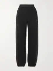 [Moncler] Moncler - Embellished Shell-trimmed Cotton-jersey Track Pants - Black - xx large xx large Black
