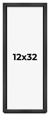 12x32 Shadow Box Frame Grey Charcoal Black | 0.875 Inches Deep | Solid Wood Shad