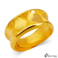 在飛比找momo購物網優惠-【JING YANG 晶漾】黃金戒指菱格紋男戒(4錢±0.0
