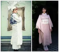 在飛比找露天拍賣優惠-【皇運】日本傳統正裝和服女士蕾絲振袖著物睫毛多色復古日系服飾