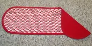 NEW Handmade Table Runner Holiday Red Candy Cane Stripe 12x37 Oval Quilted
