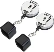 Abaodam 2Pcs Retractable Chalk Holder for Snooker Billiards Durable Clip with Retractable Cord Fits Standard Pool Chalk Practical Accessory for Home and Commercial Use Random Style
