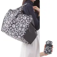 在飛比找momo購物網優惠-【ENVIROSAX】大容量保溫束口購物袋―花磚