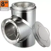 ALLFUEL HST Chimney Pipe 8"x16" Tee with Cap for Double Wall Stainless Steel
