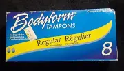 Vintage 1990's Bodyform Regular Tampons - Sealed 8 Count Box - Very Rare Item!