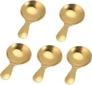 5pcs Mini Scoop for Canisters, Gold Mini Spoon Candy Scoops Stainless Steel