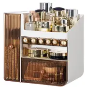 Makeup Organizer, Cosmetic Storage Box with Drawers for Vanity, Cosmetic Skincare Display Cases for Dresser, Countertop