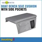 Boat Bench Seat Cushion 600mm x 400mm Dense 50mm Foam with Side Pockets - Grey