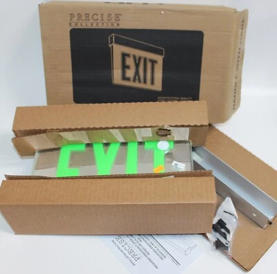 Lithonia LED Edge-Lit Exit Sign, Aluminum, Single face, Red with mirror separato