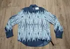 $1390 Mens AMIRI Silk Argyle Monogram LS Button Up Shirt Blue 50 US Large