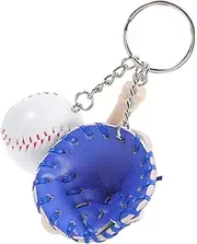 KOMBIUDA Baseball Keychain with Softball Glove and Bat Durable Pendant for Stylish Bag Charm for Backpacks Unique Sports Jewelry Accessory