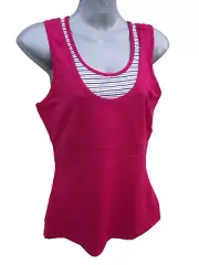 BNWT Womens Sz 12 Hot Pink Target Brand Yoga Athletic Singlet Top With Shelf Bra