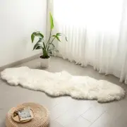 Premium Genuine Sheepskin Area Rug for Bedroom,Real Fluffy 2 x 6 ft Ivory White