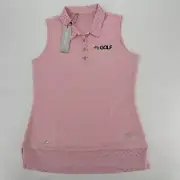 Adidas Polo Shirt Women Medium ClimaCool Sleeveless ￼Embroidered MSNBC Golf NWT