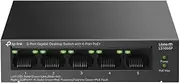 TP-Link 5-Port Gigabit Desktop Ethernet Switch with 4-Port PoE+, 65 W PoE Budget, PoE Auto Recovery, Plug & Play, Metal Case, Ideal for IP Surveillance & Network Security (LS105GP)